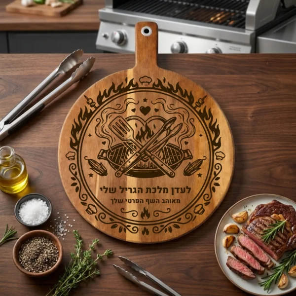 לקרש חיתוך עגול למלכת הגריל