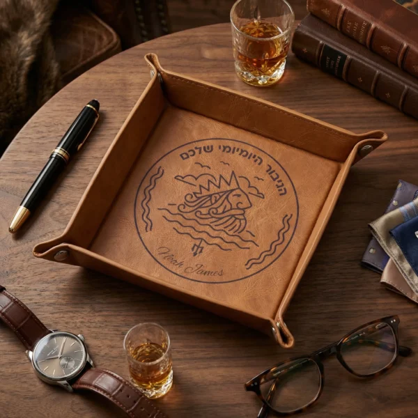 ⁦מגש מפתחות מותאם אישית לאבא – חריטה אישית של שם והקדשה כמתנה⁩ – תמונה ⁦3⁩