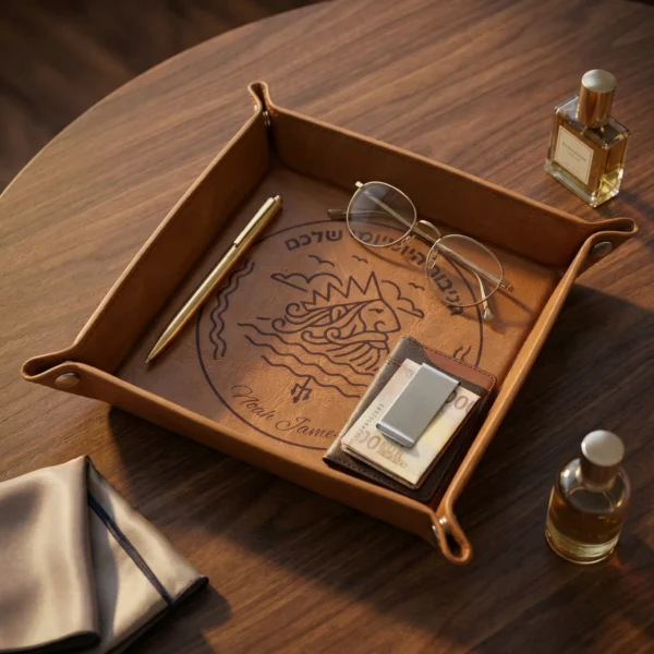 ⁦מגש מפתחות מותאם אישית לאבא – חריטה אישית של שם והקדשה כמתנה⁩ – תמונה ⁦2⁩