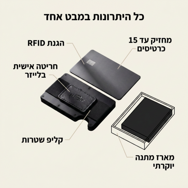 MOMENT ONE, ארנק פרימיום לגבר עם חריטה אישית