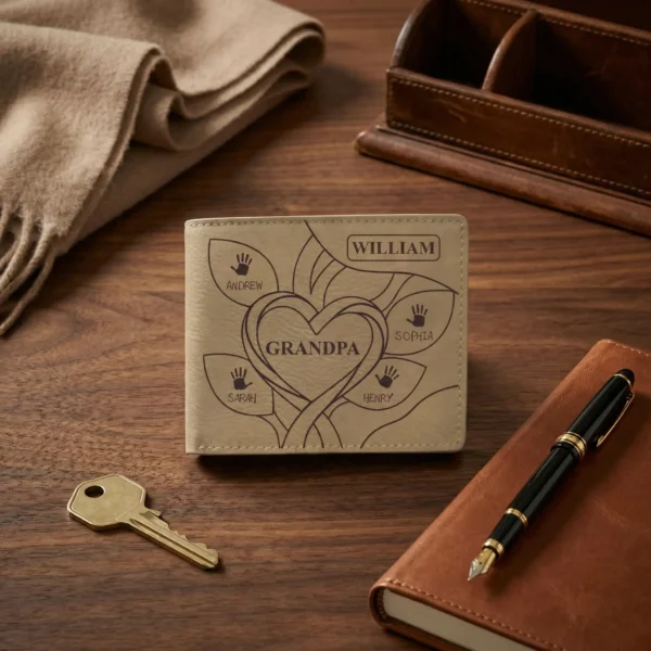 ⁦ארנק מותאם אישית לסבא – הוסיפו שם ושמות הנכדים כמתנה מיוחדת⁩ – תמונה ⁦2⁩